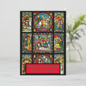 ステンドグラスのクリスマスグリーティング シーズンカード (スタンド正面)