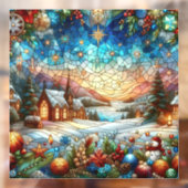 ステンドグラスのクリスマスシーンウィンドウの貼り付け ウィンドウサイン (シート2)