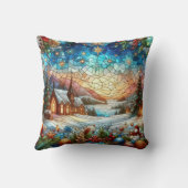 ステンドグラスのクリスマスシーン クッション (裏面)