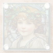 ステンドグラスのクリスマスチャイルドコースター ガラスコースター (裏面)