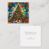 ステンドグラスのクリスマスツリー ノートカード (正面/裏面)