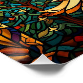 ステンドグラスのクリスマスツリー ポスター (コーナー)