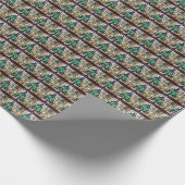 ステンドグラスのクリスマスツリー ラッピングペーパー (角)