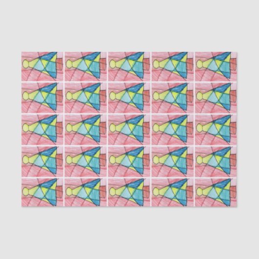 ステンドグラスのクリスマスツリー 薄葉紙 (正面)