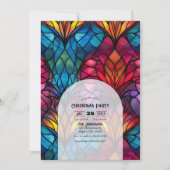 ステンドグラスのクリスマスパーティー 招待状 (正面)