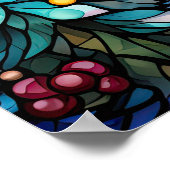 ステンドグラスのクリスマスポスター ポスター (角)