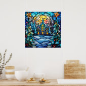 ステンドグラスのクリスマスポスター ポスター (キッチン)