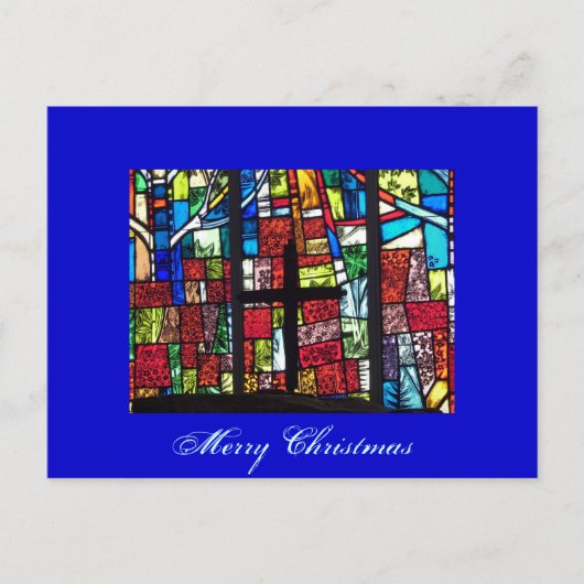 ステンドグラスのクリスマス シーズンポストカード (正面)