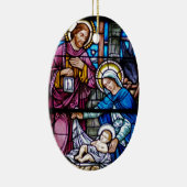 ステンドグラスのクリスマス セラミックオーナメント (右)