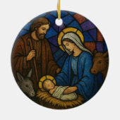 ステンドグラスのクリスマス+ナビティシーン セラミックオーナメント (裏面)