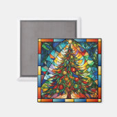 ステンドグラスのクリスマス マグネット (正面/裏面)