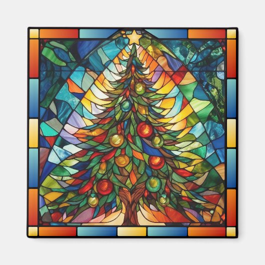 ステンドグラスのクリスマス マグネット (正面)