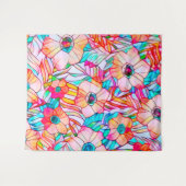 ステンドグラスのケシ タペストリー (正面(横))