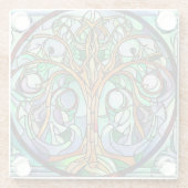 ステンドグラスのケルト系生命木 ガラスコースター (裏面)