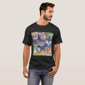 ステンドグラスのコウモリの窓 Tシャツ (正面フル)