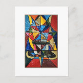 ステンドグラスのコーヒーマグのアクリルのアートワーク ポストカード (正面)