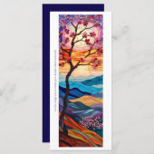 ステンドグラスのサンセットブックマークを作成 (正面/裏面)