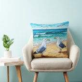 ステンドグラスのシーグルのビーチ クッション (椅子)