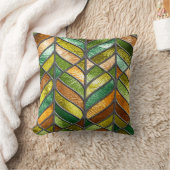 ステンドグラスのシームレスなテクスチャと葉のパターン、 クッション (ブランケット)