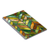 ステンドグラスのシームレスなテクスチャと葉のパターン、 ノートブック (右側)