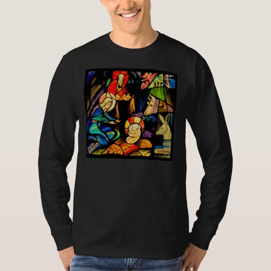 ステンドグラスのスタイルの出生 Tシャツ (正面)
