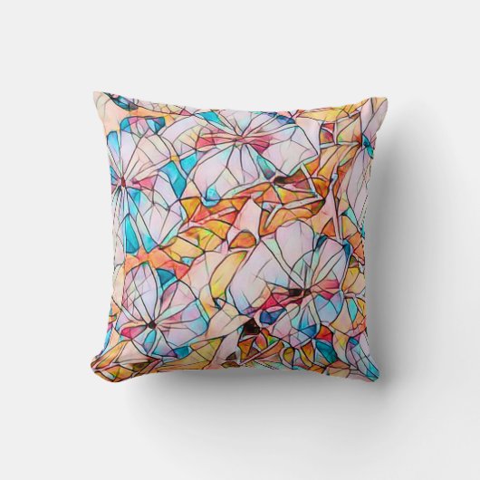 ステンドグラスのスミレ クッション (正面)