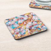 ステンドグラスのスミレ コースター (左側)