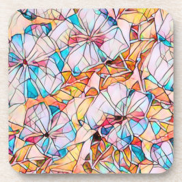 ステンドグラスのスミレ コースター