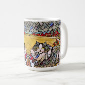 ステンドグラスのツイン猫が美しい コーヒーマグカップ (正面右)