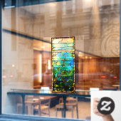 ステンドグラスのティファニーの窓はヒトデに見える ウィンドウサイン (カフェ窓)