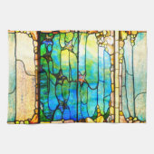 ステンドグラスのティファニーの窓ヒトデの海 キッチンタオル (横)