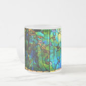 ステンドグラスのティファニーの窓ヒトデの海 フロストグラスマグカップ (正面左)