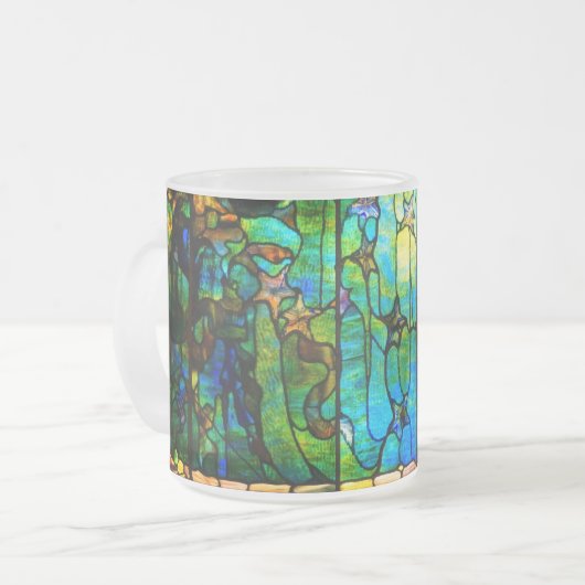 ステンドグラスのティファニーの窓ヒトデの海 フロストグラスマグカップ (正面左)