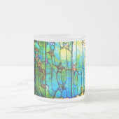 ステンドグラスのティファニーの窓ヒトデの海 フロストグラスマグカップ (中央)