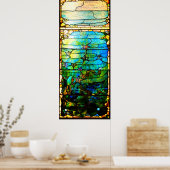 ステンドグラスのティファニーの窓ヒトデの海 ポスター (キッチン)