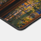 ステンドグラスのティファニービクトリアンエレガントの顔 デスクマット (コーナー)