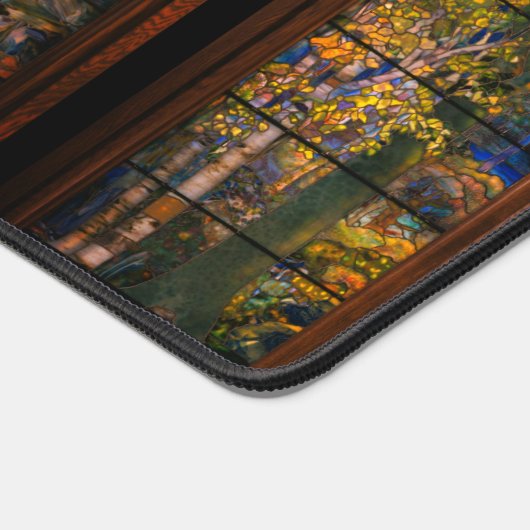 ステンドグラスのティファニービクトリアンエレガントの顔 デスクマット (コーナー)