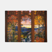 ステンドグラスのティファニービクトリアンエレガントの顔 ドアマット (正面)