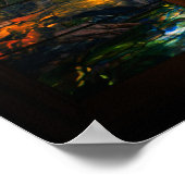 ステンドグラスのティファニービクトリアンエレガントの顔 ポスター (角)