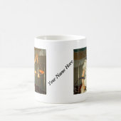 ステンドグラスのデザインのJustice威厳のあるな女性 コーヒーマグカップ (中央)