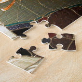 ステンドグラスのデザインのJustice威厳のあるな女性 ジグソーパズル (側面)