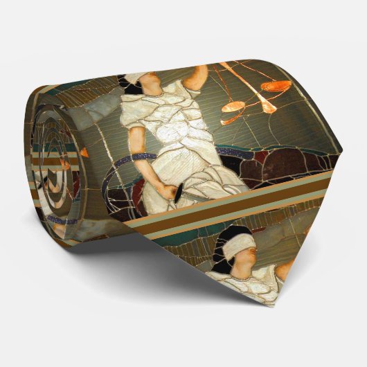 ステンドグラスのデザインのJustice威厳のあるな女性 ネクタイ (ロール)