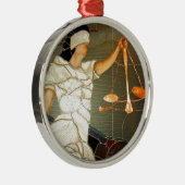 ステンドグラスのデザインのJustice威厳のあるな女性 メタルオーナメント (右)