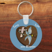 ステンドグラスのトンボのキーチェーン キーホルダー (正面)