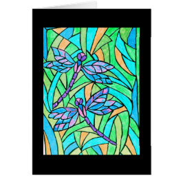 ステンドグラスのトンボカード