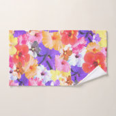 ステンドグラスのハイビスカスの花のコラージュ、 ハンドタオル (ハンドタオル)