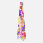 ステンドグラスのハイビスカスの花 ネクタイ (裏面)