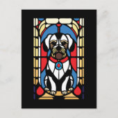 ステンドグラスのパップドッグ シーズンポストカード (正面)