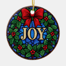 ステンドグラスのヒイラギリース JOY