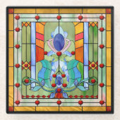 ステンドグラスのファンタジーガラスのコースター ガラスコースター (正面)